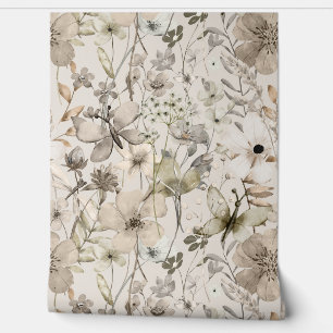 Flower paradise beige wallpaper rolls