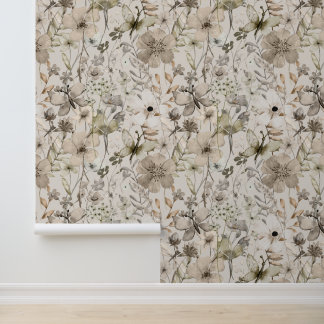 Flower paradise beige wallpaper rolls