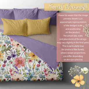 Flower paradise on white duvet cover