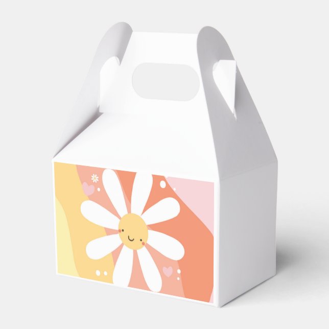 Flower Party 60's Hippie Birthday party Plates Favor Boxes (Front Side)