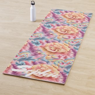 Flower Pastel Colors Tie Dye Pattern Custom Name