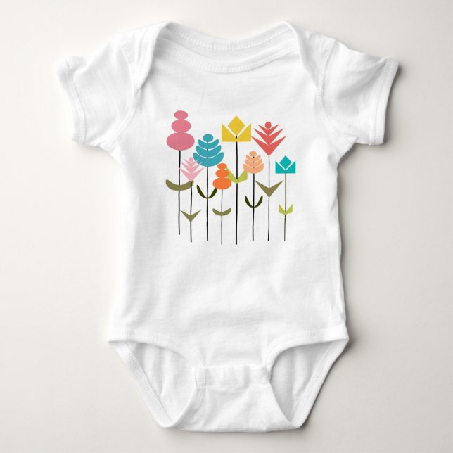 Flower Patch  Baby Bodysuit (Front)