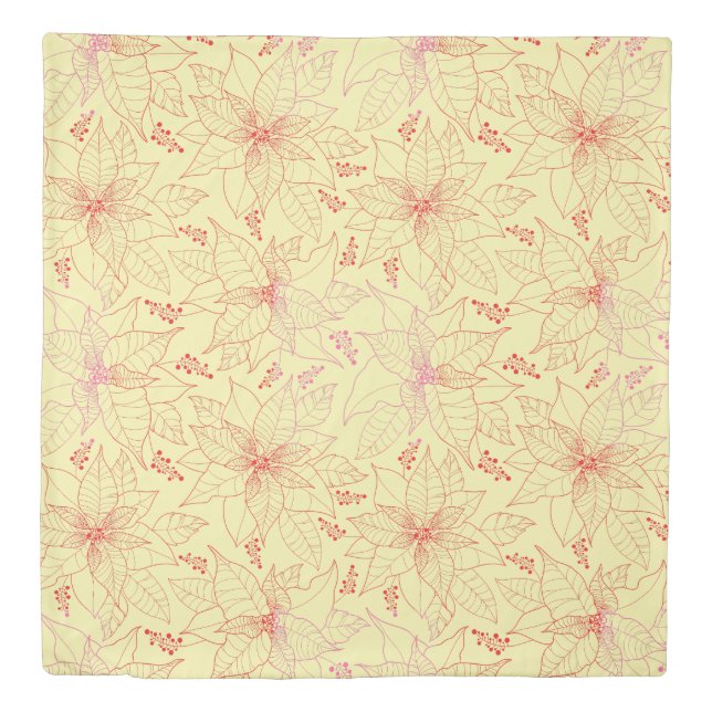 Flower pattern 02D.b LYellow BG Duvet Cover (Front)