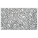 Flower Pattern 080821 - Black and White Fabric