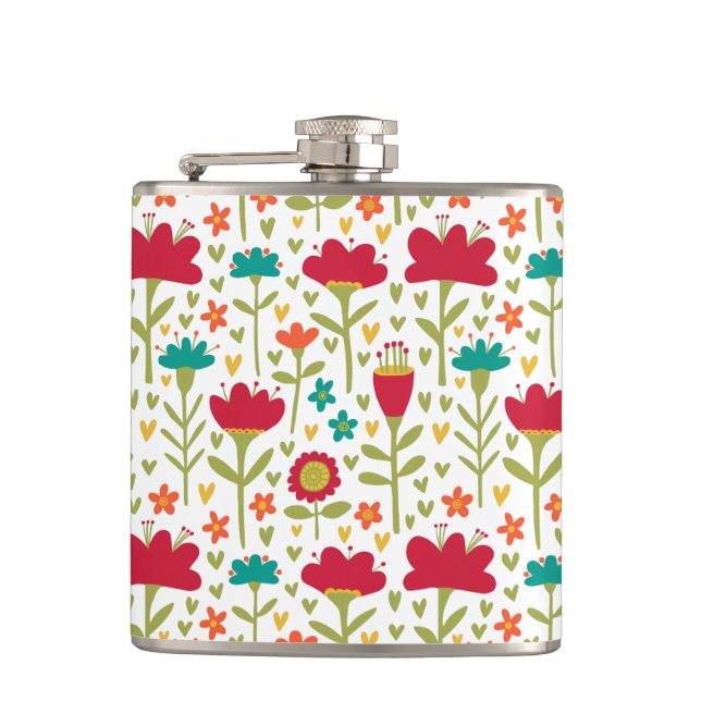 Flower Pattern 270515 Flask (Front)