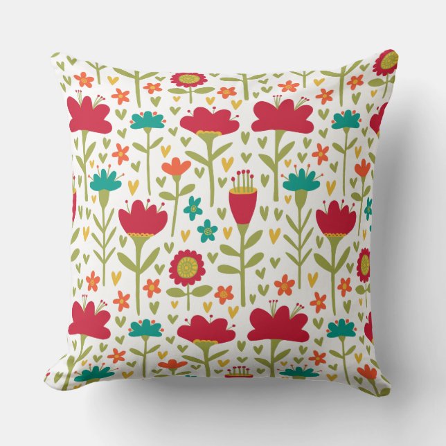 Flower Pattern 270515 Throw Pillow (Front)