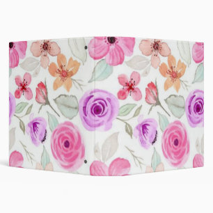 Flower pattern 3 ring binder