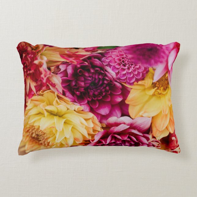 Flower Pattern Accent Pillow (Front)