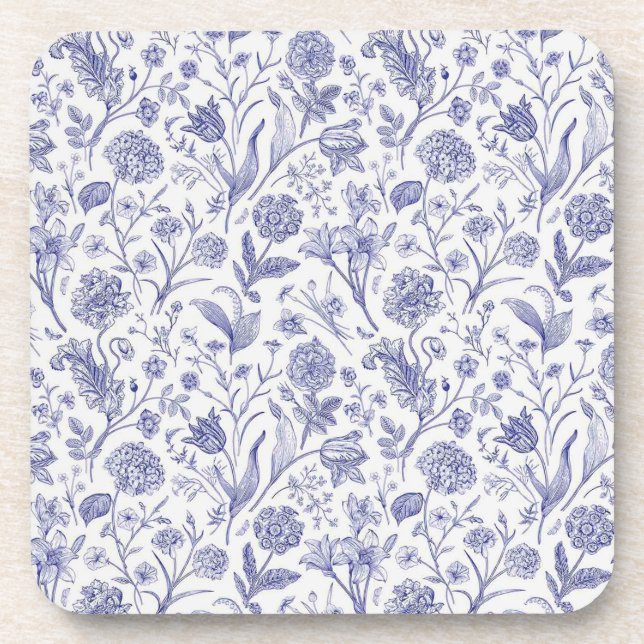 Flower pattern beverage coaster (Front)