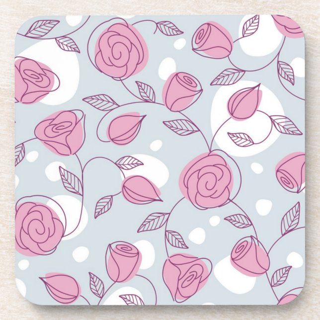 Flower pattern beverage coaster (Front)