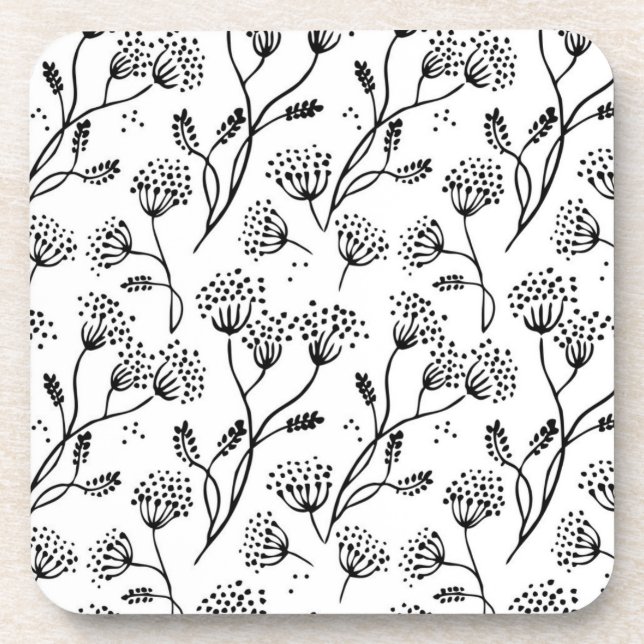 Flower pattern beverage coaster (Front)