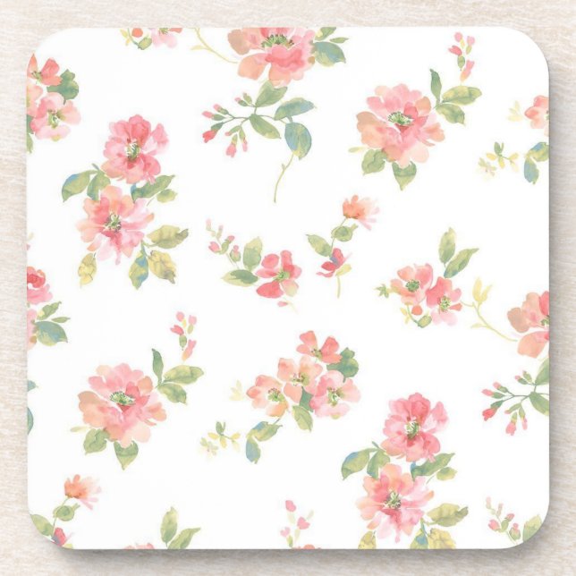 Flower pattern beverage coaster (Front)