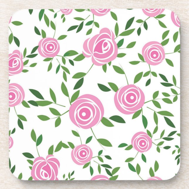 Flower pattern beverage coaster (Front)