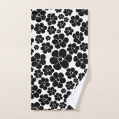 Flower Pattern - Black and White Bath Towel Set | Zazzle