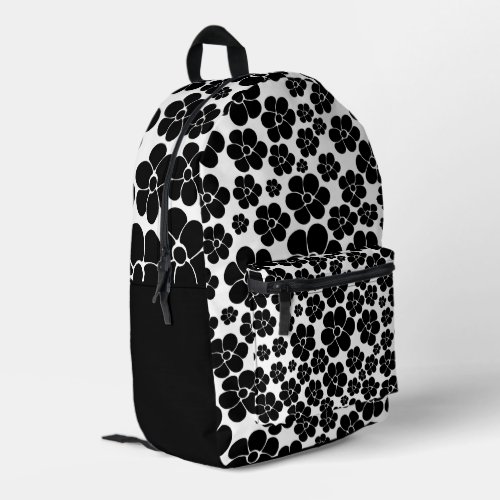Flower Pattern _ Black and White Printed Backpack