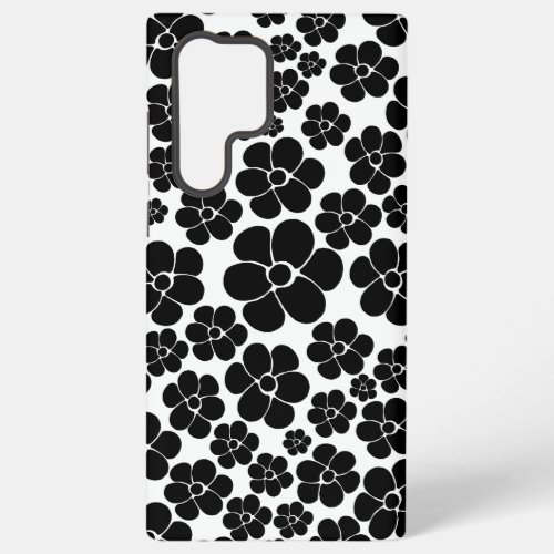 Flower Pattern _ Black and White Samsung Galaxy S22 Ultra Case
