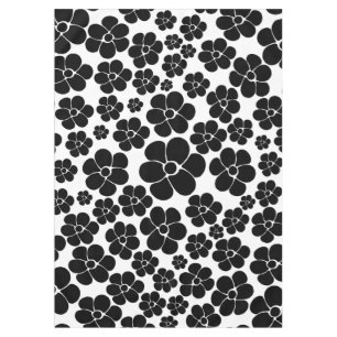 Flower Pattern - Black and White Tablecloth