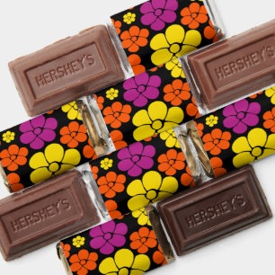 Flower Pattern - Black, Pink, Orange and Yellow Hershey's Miniatures