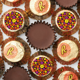 Flower Pattern - Black, Pink, Orange and Yellow Reese's Peanut Butter Cups