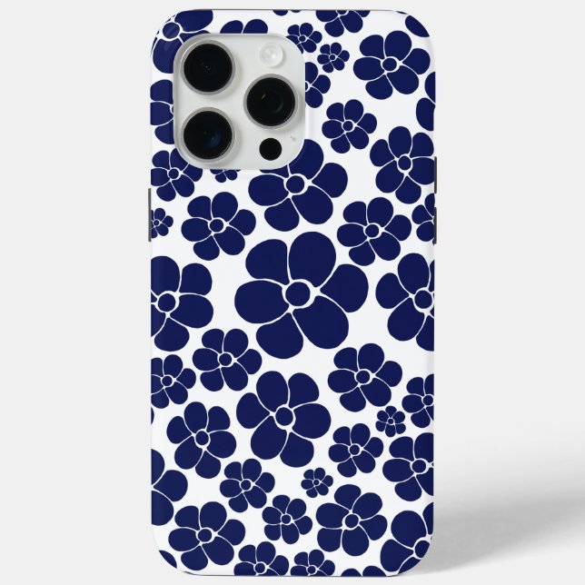 Flower Pattern - Blue and White Case-Mate iPhone Case (Back)