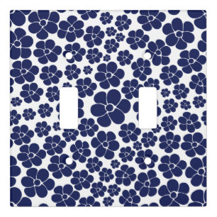 Flower Pattern - Blue and White Light Switch Cover