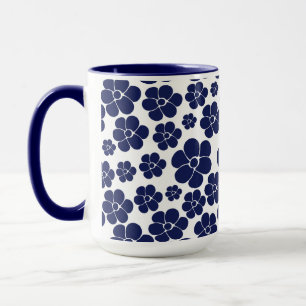 Flower Pattern - Blue and White Mug