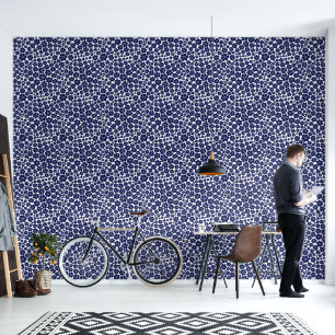 Flower Pattern - Blue and White Wallpaper
