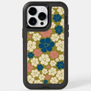 Flower Pattern - Blue, Olive Green, Pink and Cream OtterBox iPhone 14 Pro Max Case