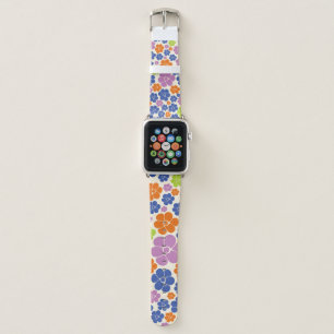 Flower Pattern - Blue, Orange, Purple, Green Apple Watch Band