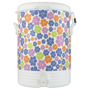 Flower Pattern - Blue, Orange, Purple, Green Beverage Cooler