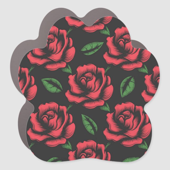 Flower pattern car magnet (Front)