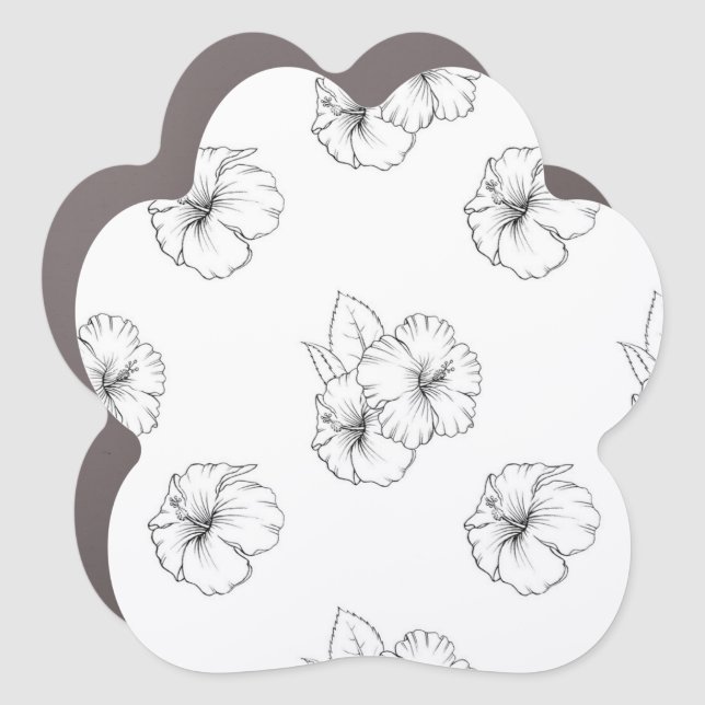 Flower pattern car magnet (Front)