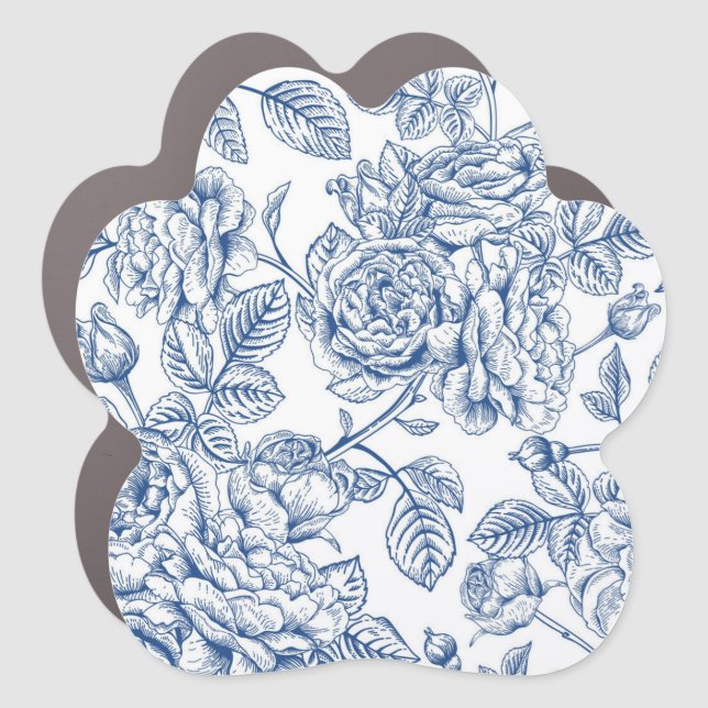 Flower pattern car magnet (Front)