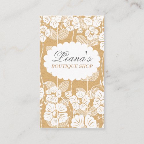 Flower Pattern  Chalk Doodle Business Card