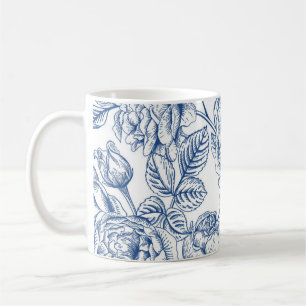 Flower pattern coffee mug