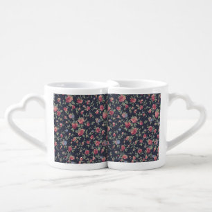 Flower Pattern Coffee Mug Set