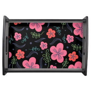 Flower pattern colorful beautiful Serving Tray