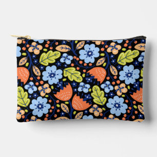 Flower pattern colorful shining accessory pouch