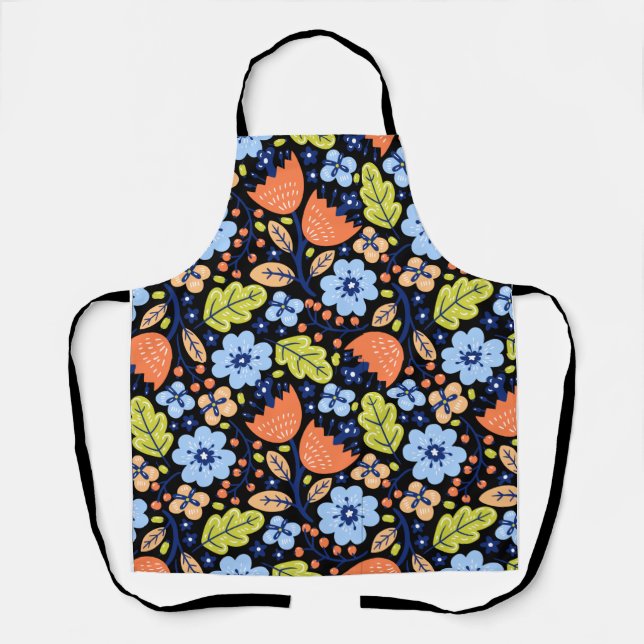 Flower pattern colorful shining  apron (Front)
