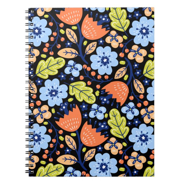 Flower pattern colorful shining  notebook (Front)