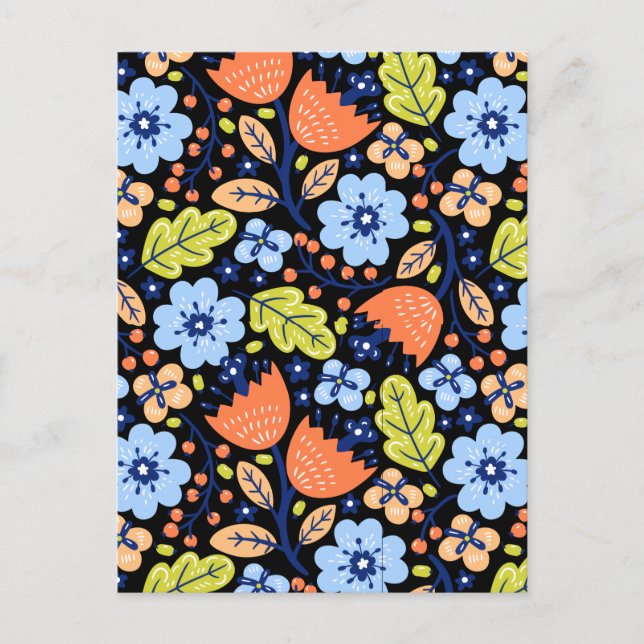 Flower pattern colorful shining  postcard (Front)