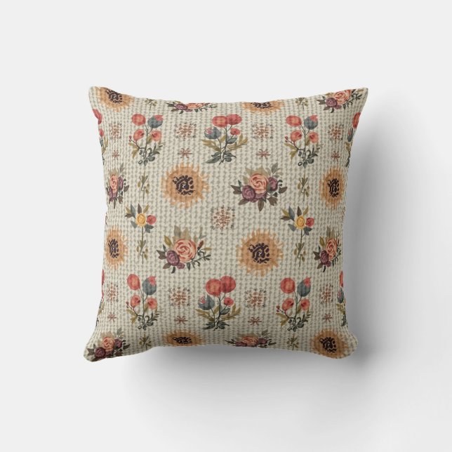 flower pattern cushion pillow (Back)