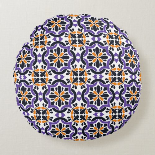 Flower Pattern Decoration Round Pillow