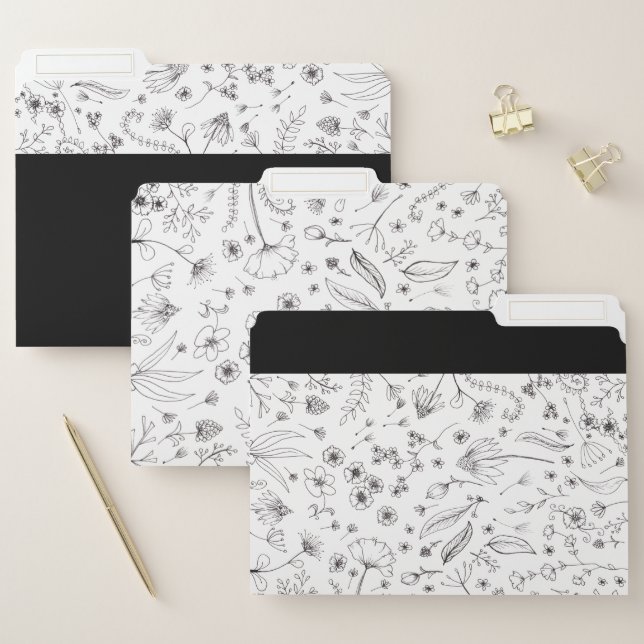 Flower Pattern Design File Folder (Set)