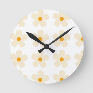 flower pattern design round clock