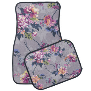 flower pattern design textile illustrationart, bac car floor mat