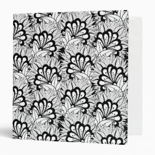 Flower Pattern Doodle 3 Ring Binder