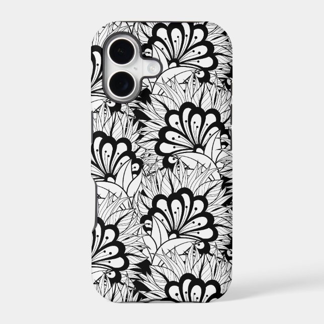 Flower Pattern Doodle Iphone Case (Back)