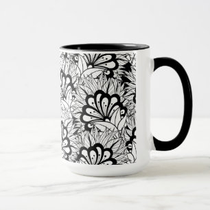 Flower Pattern Doodle Mug