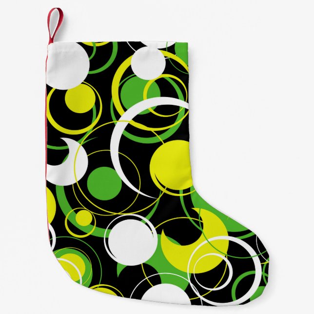Flower pattern drawingabstract,art,background,back small christmas stocking (Front)